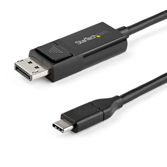 StarTech 6ft (2m) USB C to DisplayPort 1.2 Cable 4K 60Hz - Bidirectional DP to USB-C or USB-C to DP Reversible Video Adapter Cable - HBR2/HDR - USB Type C/TB3 Monitor Cable