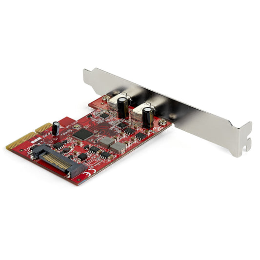 Star Tech 2-Port USB 3.2 Gen 2 PCIe Card, USB-C 10Gbps SuperSpeed PCI Express 3.0 x4 Controller Card, USB Type-C Adapter Card, Data Only, Windows/macOS/Linux, TAA