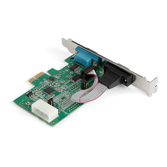Star Tech 2-port PCI Express RS232 Serial Adapter Card - PCIe RS232 Serial Host Controller Card - PCIe to Dual Serial DB9 Card - 16950 UART - Expansion Card - Windows & Linux