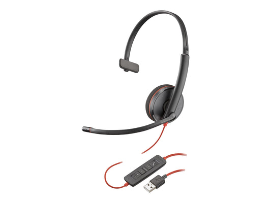 HP POLY BLACKWIRE C3210 UC MONO CORDED HEADSET, USB-A (BULK)