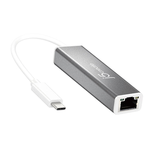 j5create JCE133G USB-CTM to Gigabit Ethernet Adapter, Grey and White