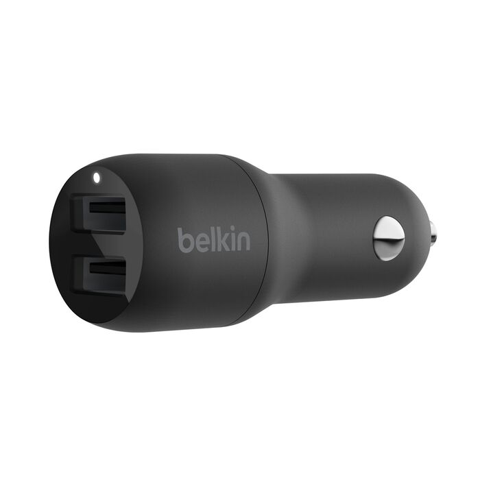 Belkin Dual USB-A Car Charger 12W X2 BLK (CCB001BTBK)
