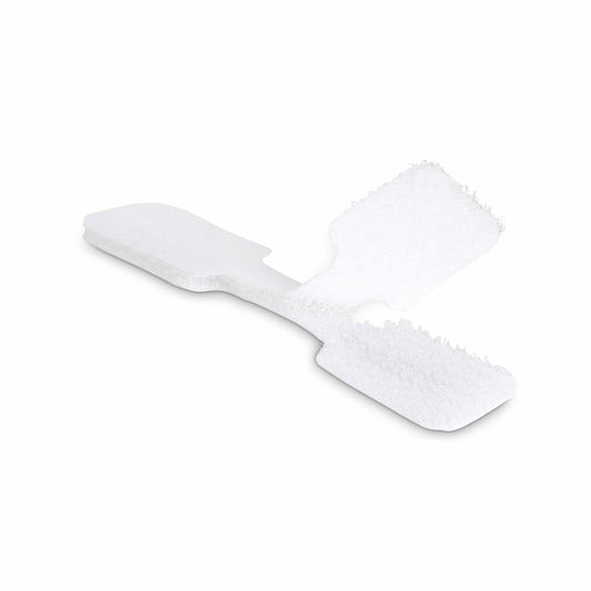 Star Tech 3.5in (9cm) Cable Labels, 100 Pack, White, Hook-to-Hook Fastener Cable Tags, Write-On Cord Labels for Cable Management, Cord Identification Tags