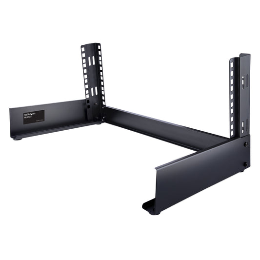 Star Tech 2-Post 4U Desktop Server Rack, Small Open Frame 19in Computer Rack, Compact Network Rack for AV / Studio / Data / IT Equipment - Free Standing Two-Post Home/Office Rack
