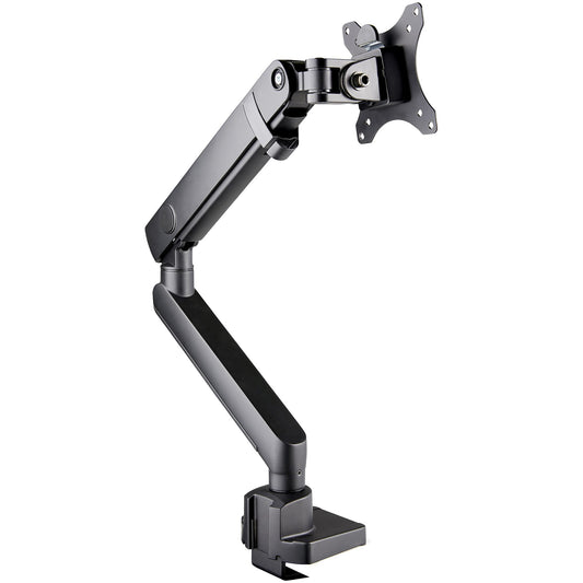Star Tech Desk Mount Monitor Arm with 2x USB 3.0 ports, Slim Full Motion Single Monitor Mount, up to 34" (17.6lb/8kg) VESA Display, Clamp/Grommet Mount, Mechanical Spring