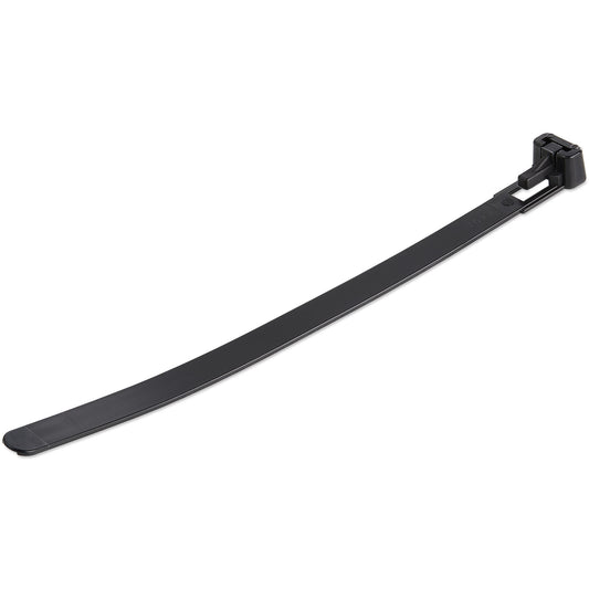 Star Tech 6"(15cm) Reusable Cable Ties - 1/4"(7mm) wide, 1-3/8"(35mm) Bundle Dia. 50lb(22kg) Tensile Strength, Releasable Nylon Ties, Indoor/Outdoor, 94V-2/UL Listed, 100 Pack - Black