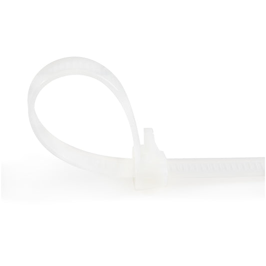 Star Tech 5"(12cm) Reusable Cable Ties - 1/4"(7mm) wide, 1-1/8"(30mm) Bundle Dia. 50lb(22kg) Tensile Strength, Releasable Nylon Ties, Indoor/Outdoor, 94V-2/UL Listed, 100 Pack - White