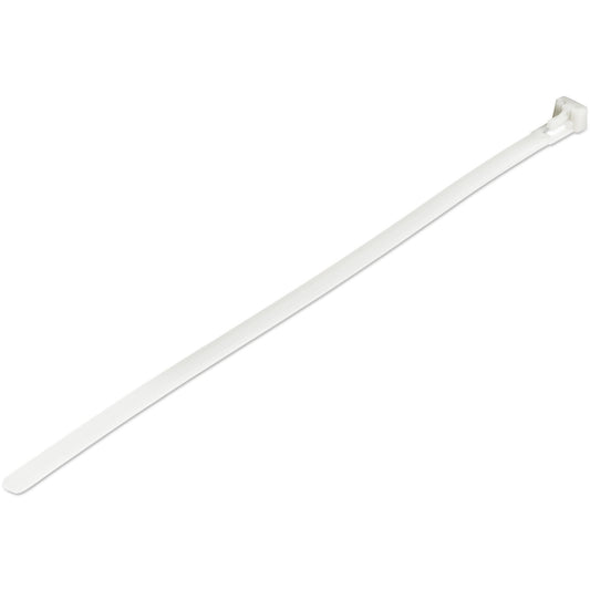 Star Tech 10"(25cm) Reusable Cable Ties - 1/4"(7mm) wide, 2-1/2"(65mm) Bundle Dia. 50lb(22kg) Tensile Strength, Releasable Nylon Ties, Indoor/Outdoor, 94V-2/UL Listed, 100 Pack - White
