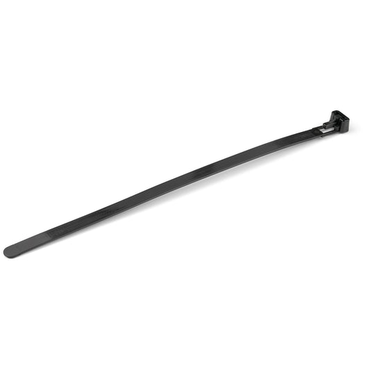Star Tech 8"(20cm) Reusable Cable Ties - 1/4"(7mm) wide, 1-7/8"(50mm) Bundle Dia. 50lb(22kg) Tensile Strength, Releasable Nylon Ties, Indoor/Outdoor, 94V-2/UL Listed, 100 Pack - Black
