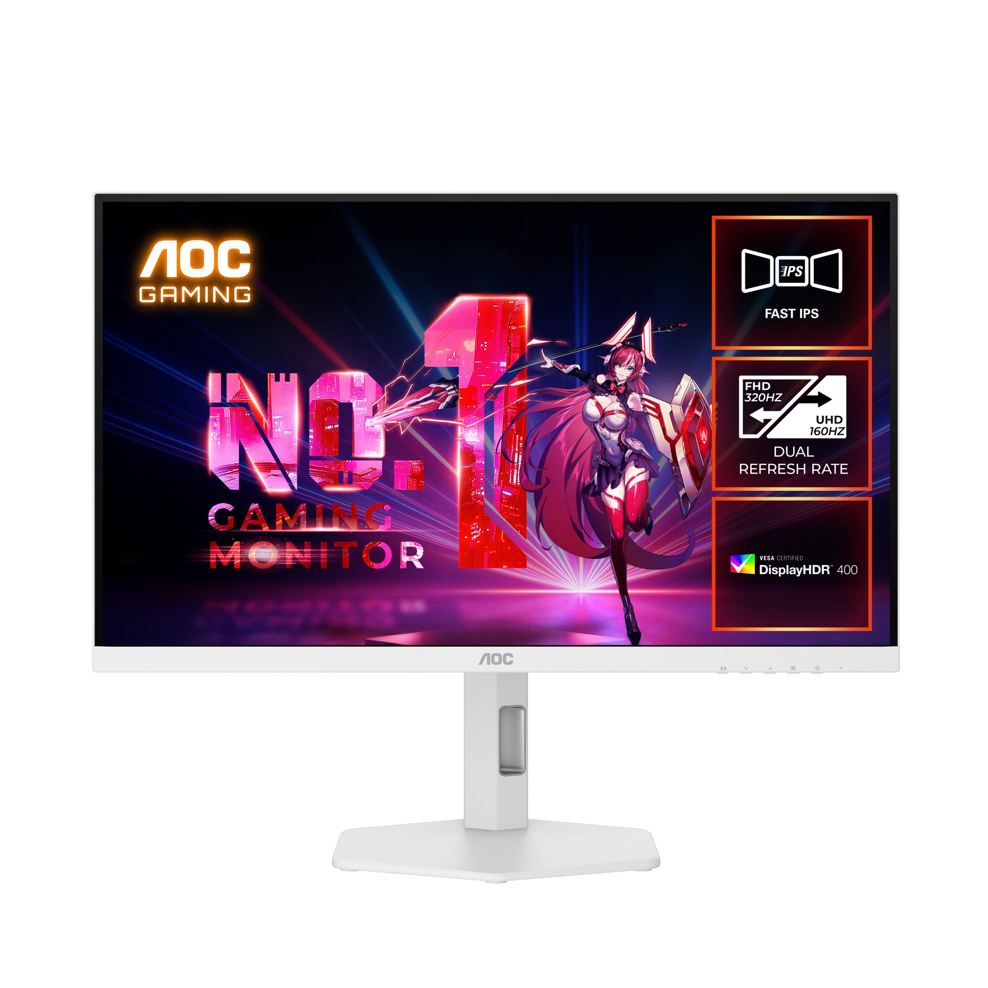 AOC G4 U27G4/WS/75 computer monitor 68.6 cm (27") 3840 x 2160 pixels Silver, White product image