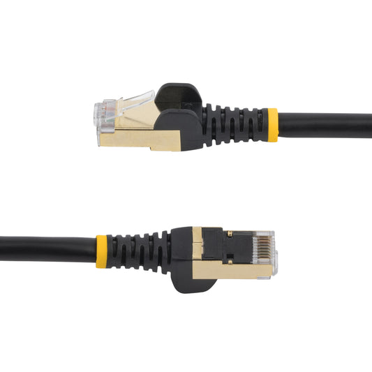 Star Tech 2m CAT6a Ethernet Cable - 10 Gigabit Shielded Snagless RJ45 100W PoE Patch Cord - 10GbE STP Network Cable w/Strain Relief - Black Individually Tested/Wiring is UL Certified/TIA