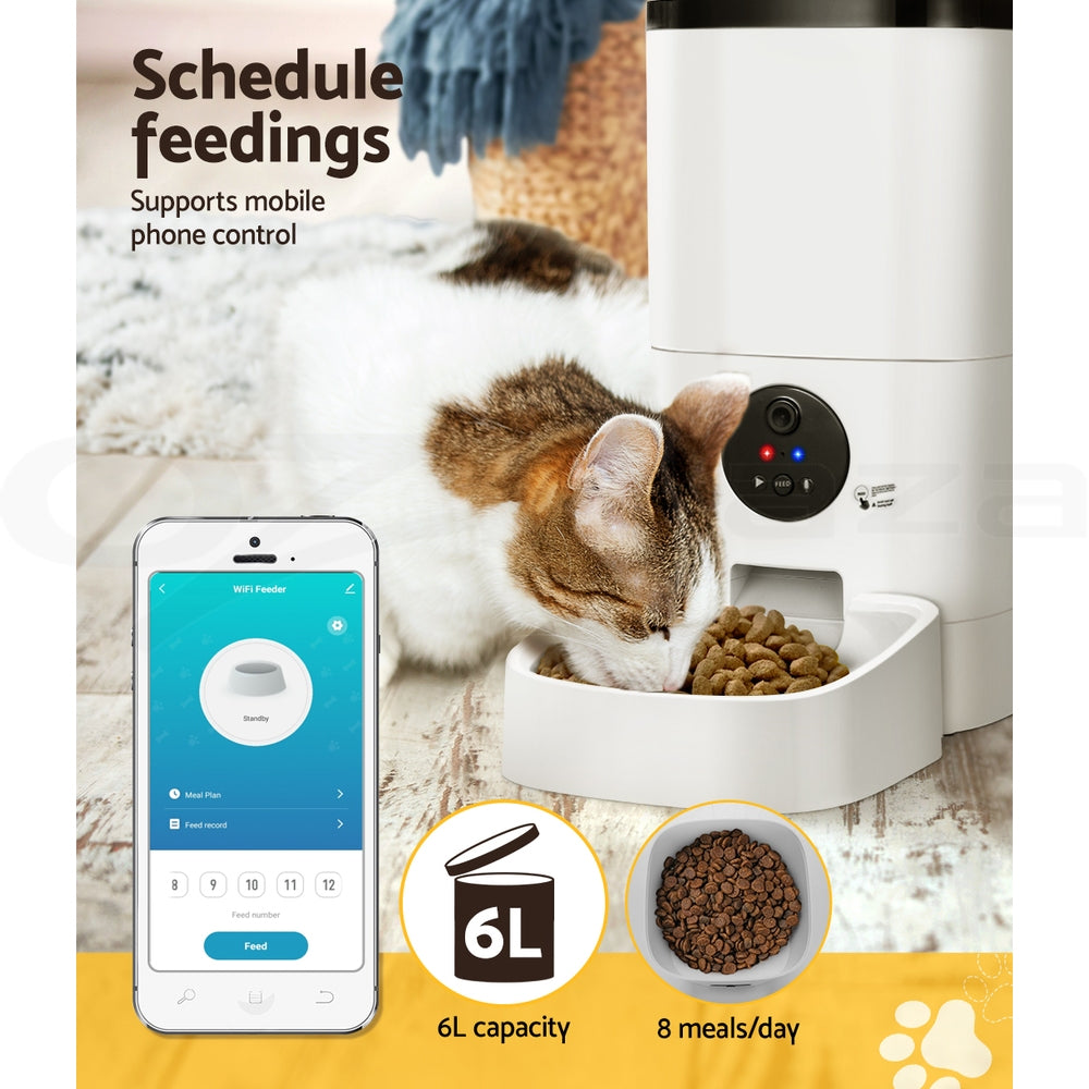 I.Pet Smart WiFi Automatic Pet Feeder with Camera for Dogs & Cats