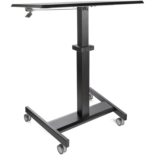 Star Tech Mobile Standing Desk - Portable Sit Stand Ergonomic Height Adjustable Cart on Wheels - Rolling Computer/Laptop Workstation Table with Locking One-Touch Lift for Teacher/Student