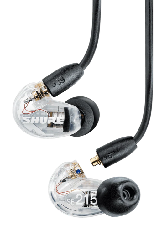 SHURE SE215 CLEAR  PRO SOUND ISOLATING IN-EAR HEADPHONES 3.5MM [REFURBISHED]