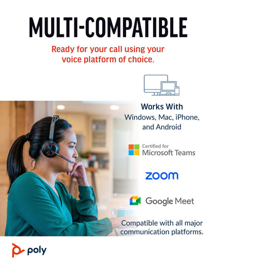 HP Poly Voyager Focus 2 Microsoft Teams Certified USB-A Headset product image