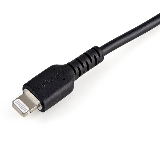 Star Tech 6 inch (15cm) Durable Black USB-A to Lightning Cable - Heavy Duty Rugged Aramid Fiber USB Type A to Lightning Charger/Sync Power Cord - Apple MFi Certified iPad/iPhone 12