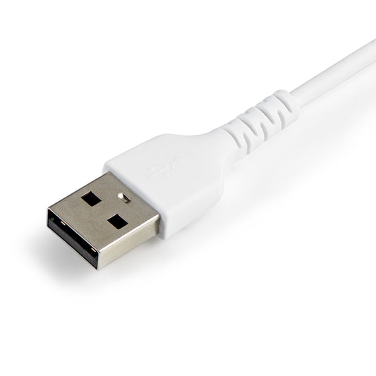 Star Tech 12inch (30cm) Durable White USB-A to Lightning Cable - Heavy Duty Rugged Aramid Fiber USB Type A to Lightning Charger/Sync Power Cord - Apple MFi Certified iPad/iPhone 12