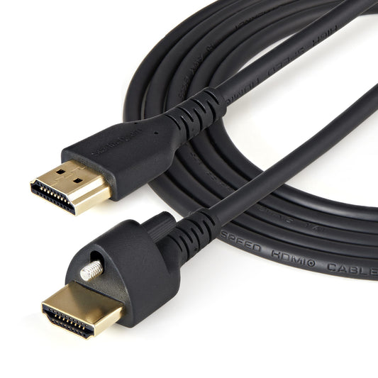 Star Tech 3ft (1m) HDMI Cable with Locking Screw - 4K 60Hz HDR - High Speed HDMI 2.0 Monitor Cable with Locking Screw Connector for Secure Connection - HDMI Cable with Ethernet - M/M