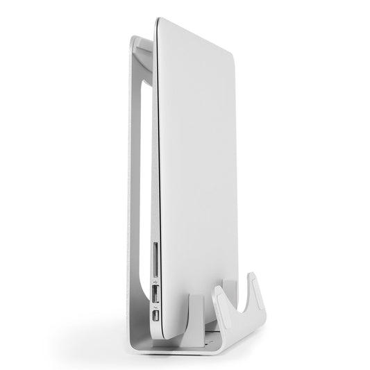 Star Tech Laptop Stand - 2-in-1 Laptop Riser Stand or Vertical Stand - Ideal for Ultrabooks & MacBook Pro/Air - Ergonomic Angled Notebook Holder for Office Desk - Silver, Aluminum
