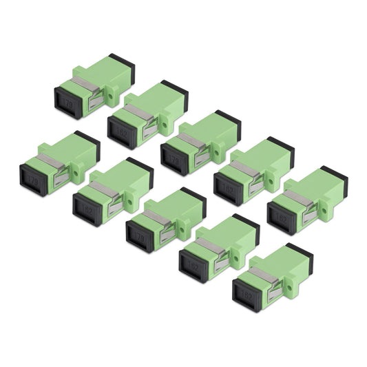 Star Tech SC to SC Coupler 10 Pack, OS2 Single Mode SC Fiber Optic Coupler with Flange, SC/APC Simplex Adapter
