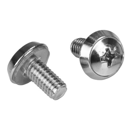 Star Tech 100 Pkg M6 Mounting Screws and Cage Nuts for Server Rack Cabinet
