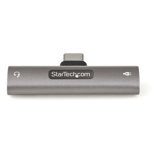 Star Tech USB C Audio & Charge Adapter - USB-C Audio Adapter w/ 3.5mm TRRS Headphone/Headset Jack and 60W USB Type-C Power Delivery Pass-through Charger - For USB-C Phone/Tablet/Laptop