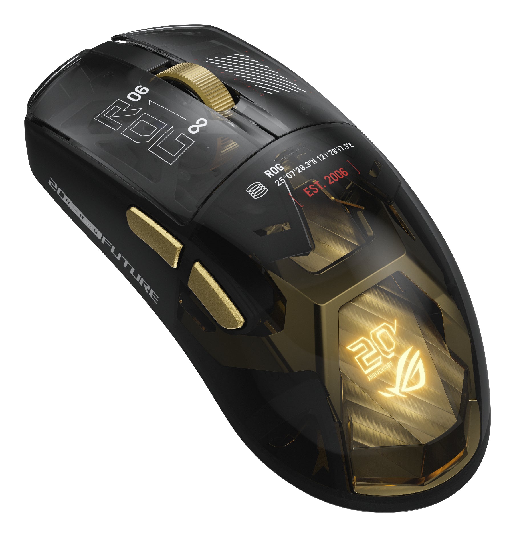 ASUS ROG Harpe II Extreme Edition 20 Gaming mouse Right-hand RF Wireless + Bluetooth + USB Type-A Optical 65000 DPI product image