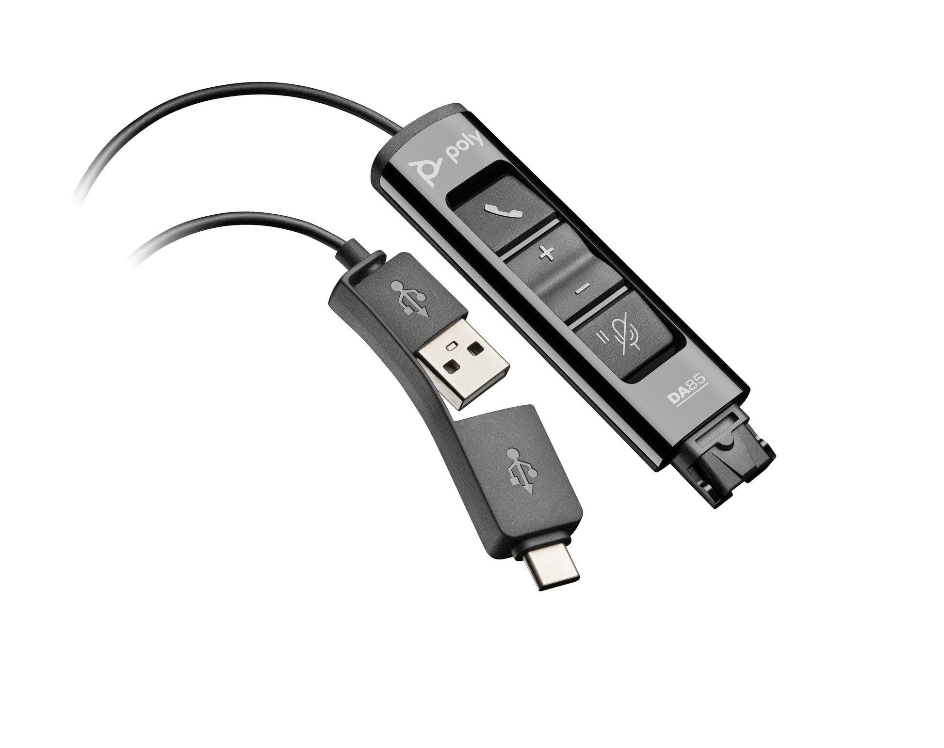HP Poly DA85 USB to QD Black Adapter TAA product image