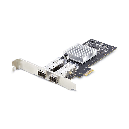 Star Tech 2-Port GbE SFP Network Card, PCIe 2.0 x1, Intel I350-AM2 2x 1GbE Controller, 1000BASE Copper/Fiber Optic, Dual-Port Gigabit Ethernet NIC, Desktop/Server Backplanes - Windows and Linux Compatible