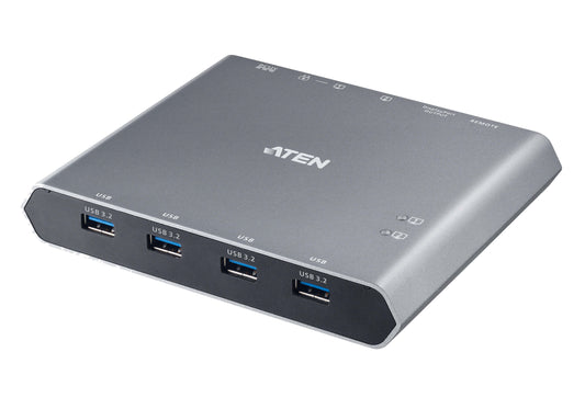 ATEN 2-Port 4K DisplayPort USB-C KVM Dock Switch with Power Pass-through