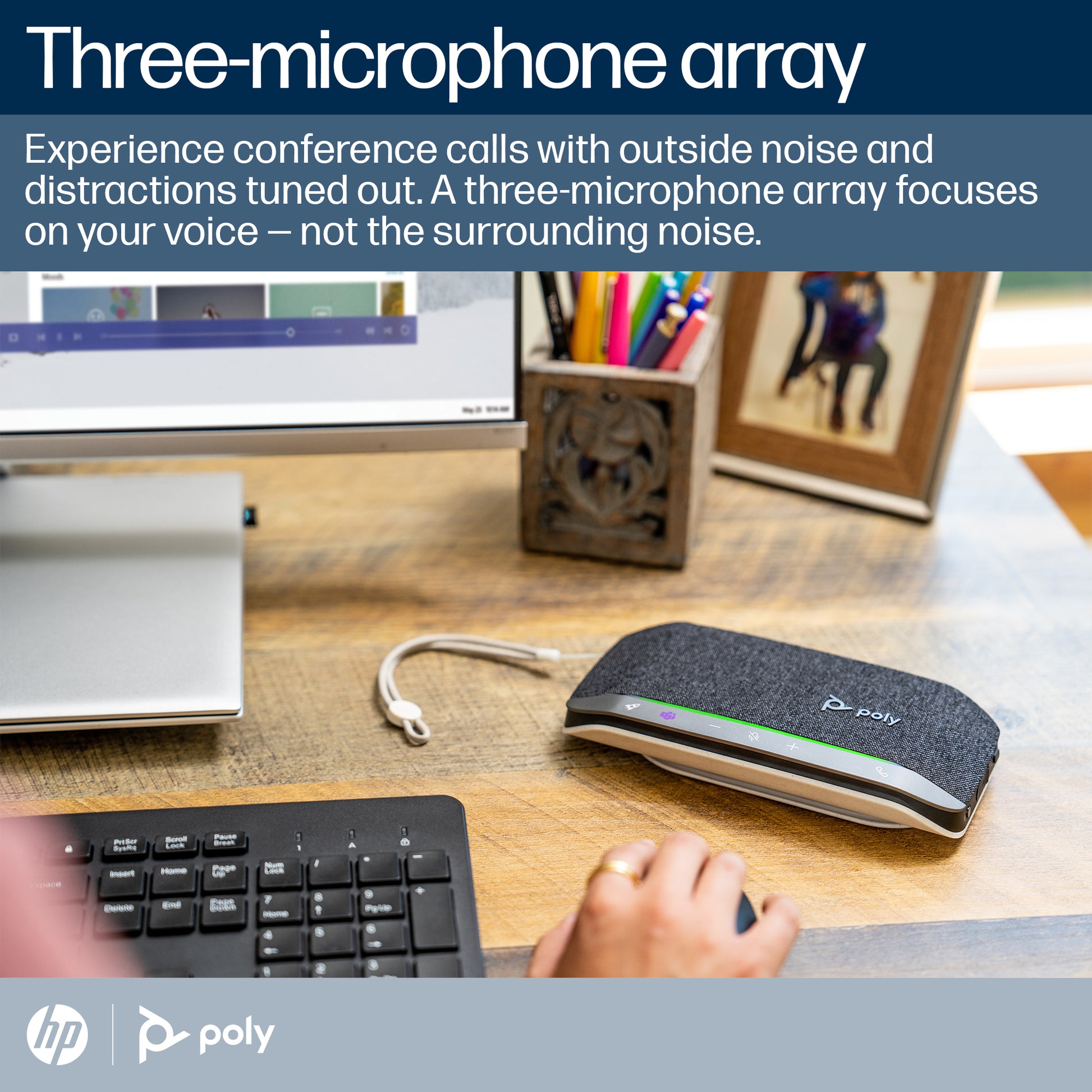 HP Poly Sync 20+M Speakerphone +USB-A to USB-C Cable +BT700 dongle +Pouch