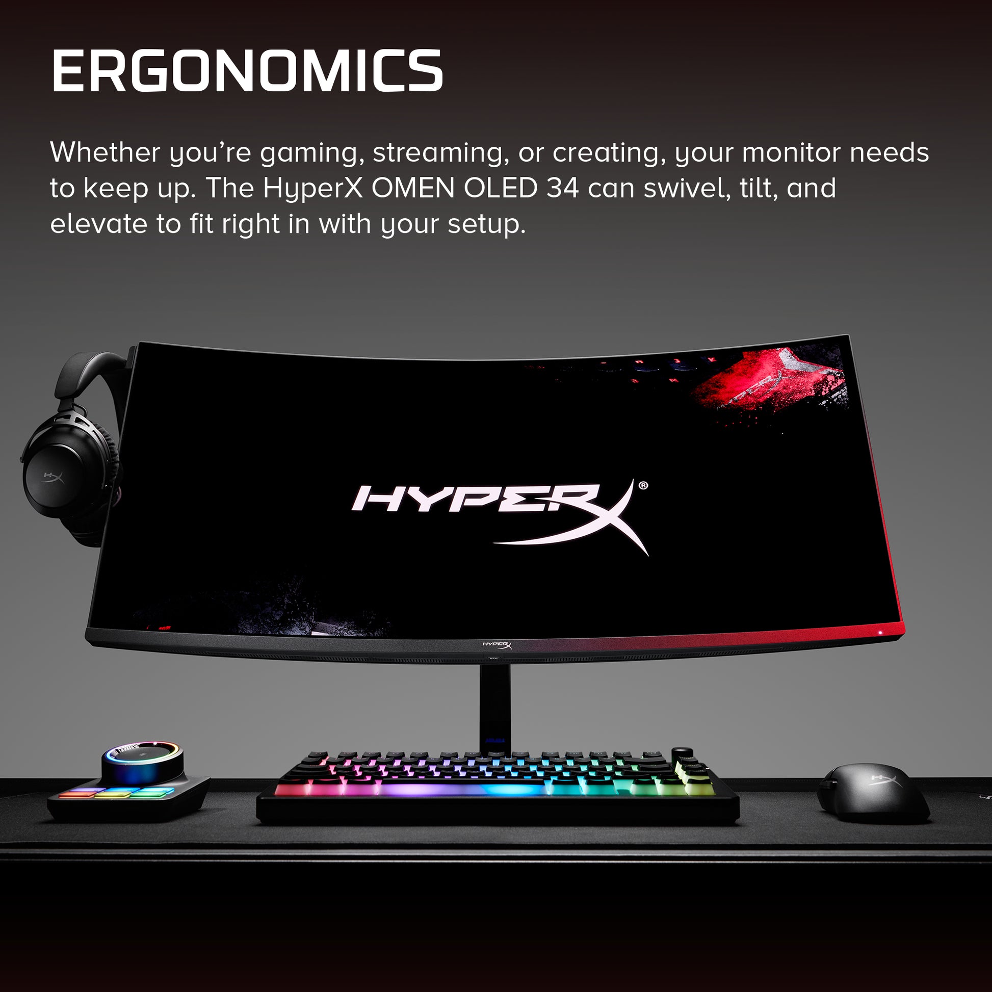 HP HyperX OMEN OLED 34 inch WQHD 360Hz Gaming Monitor - OMEN OLED 34