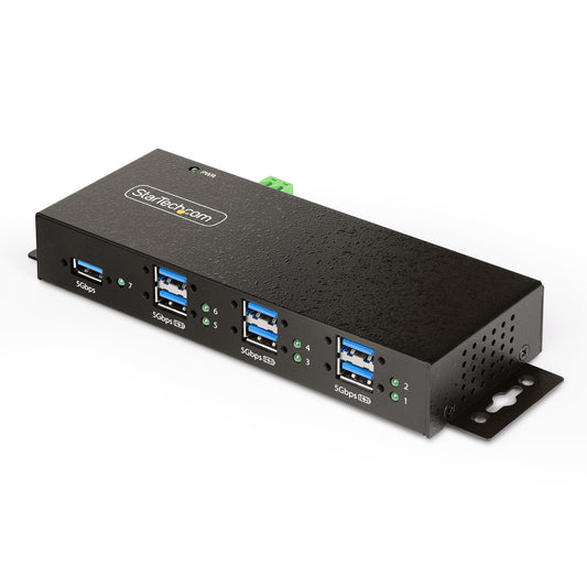 Star Tech 5G7AINDRM-USB-A-HUB interface hub USB 3.2 Gen 1 (3.1 Gen 1) Type-B 5000 Mbit/s Black