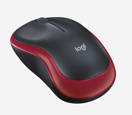 LOGITECH M185 WIRELESS MOUSE -RED, 2.4GHZ USB RECEIVER, PLUG AND PLAY - 3YR WTY