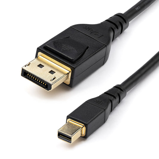 Star Tech 6ft (2m) VESA Certified Mini DisplayPort to DisplayPort 1.4 Cable - 8K 60Hz HBR3 HDR - Super UHD mDP to DP 1.4 Cord - Slim (34 AWG) Ultra HD 4K 120Hz - Monitor/Video Cable