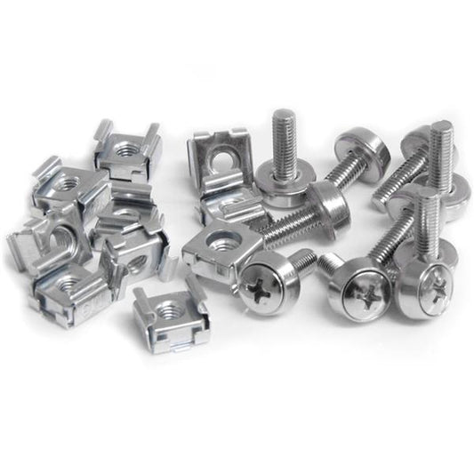 Star Tech 50 Pkg M5 Mounting Screws and Cage Nuts for Server Rack Cabinet