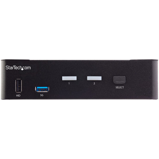 Star Tech 2 Port HDMI KVM Switch - Single Monitor 4K 60Hz Ultra HD HDR - Desktop HDMI 2.0 KVM Switch with 2 Port USB 3.0 Hub (5Gbps) and 4x USB 2.0 HID, Audio - Hotkey Switching - TAA