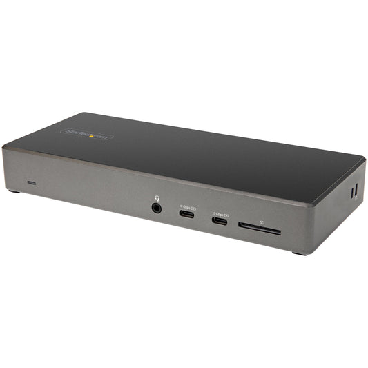 Star Tech USB C Dock - Triple 4K Monitor USB Type-C Docking Station - 100W Power Delivery - DP 1.4 Alt Mode & DSC, 2x DisplayPort 1.4/HDMI 2.0 - 6xUSB (2x 10Gbps), SD - Windows/Chrome