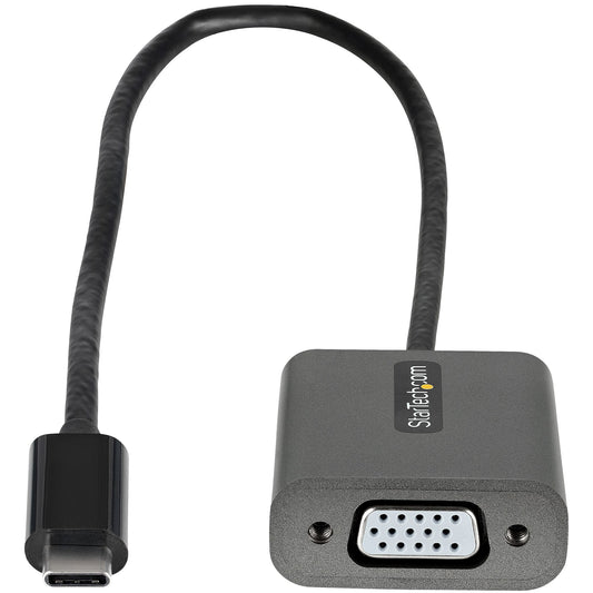 Star Tech USB C to VGA Adapter - 1080p USB Type-C to VGA Adapter Dongle - USB-C (DP Alt Mode) to VGA Monitor/Display Video Converter - Thunderbolt 3 Compatible - 12" Long Attached Cable - Upgraded Version of CDP2VGA
