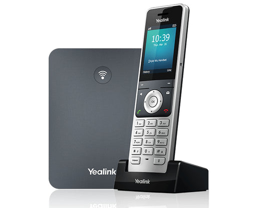 Yealink (W76P) Wireless DECT Solution, includes 1x W70B Base Station, 1x W56H Handset, Base Stand, USB Charger Cradle, Cable, Belt Clip, Rechargeable Battery an