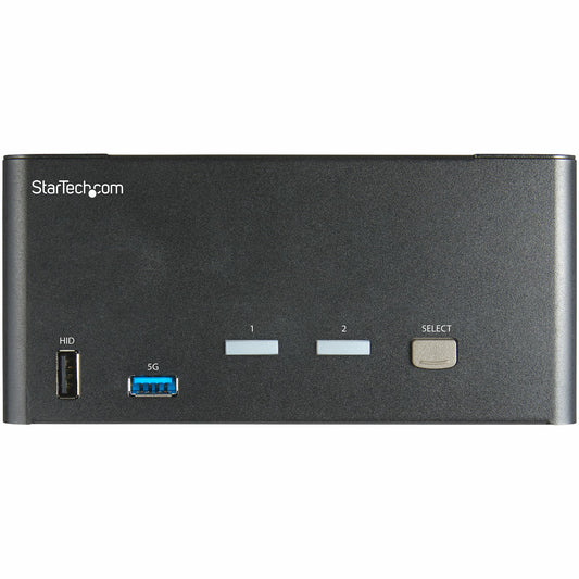 Star Tech 2 Port Triple Monitor DisplayPort KVM Switch - 4K 60Hz UHD HDR - Desktop DP 1.2 KVM with 2 Port USB 3.0 Hub (5Gbps) & 4x USB 2.0 HID Ports, Audio - Hotkey Switching - TAA