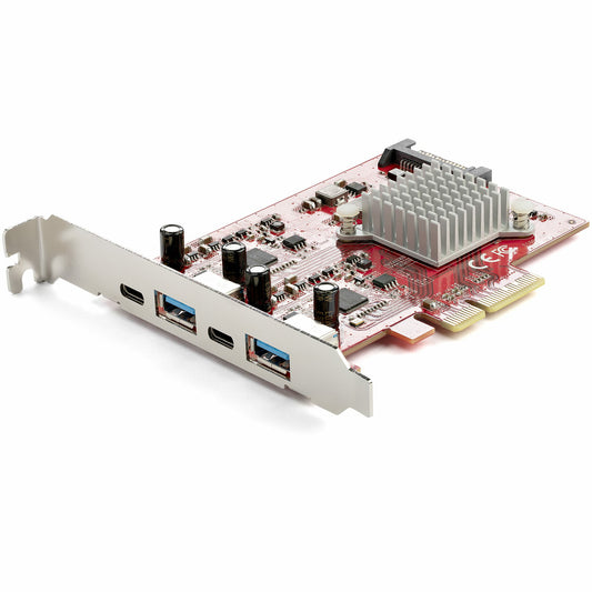 Star Tech 4-Port USB PCIe Card - 10Gbps USB PCI Express Expansion Card w/ 2 Controllers - 2x USB-C & 2x USB-A ports (USB 3.2/3.1 Gen 2) - USB/USB-C PCI-e Card - Full Profile