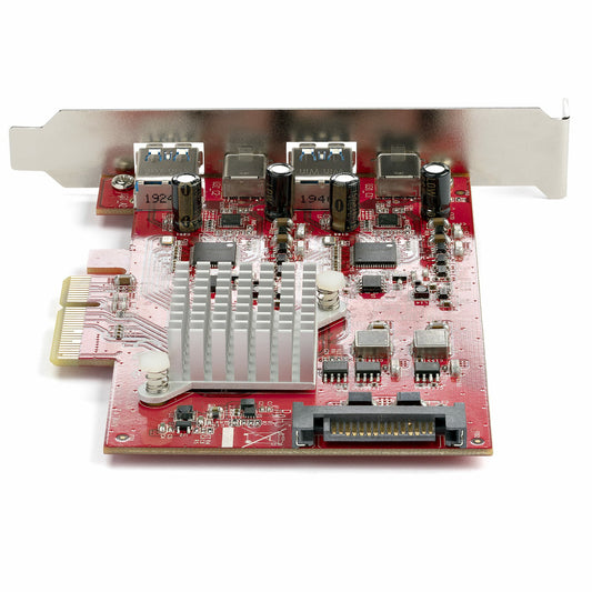 Star Tech 4-Port USB PCIe Card - 10Gbps USB PCI Express Expansion Card w/ 2 Controllers - 2x USB-C & 2x USB-A ports (USB 3.2/3.1 Gen 2) - USB/USB-C PCI-e Card - Full Profile