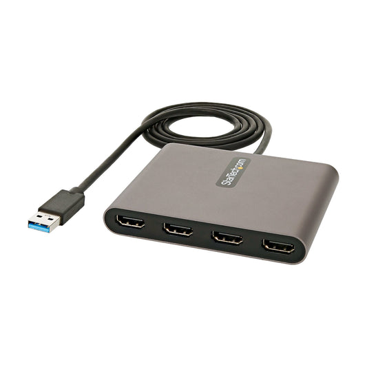 StarTech USB 3.0 to Quad HDMI Adapter, USB to 4x HDMI Monitor Converter for Windows (no support for macOS/ChromeOS/Linux) - TAA