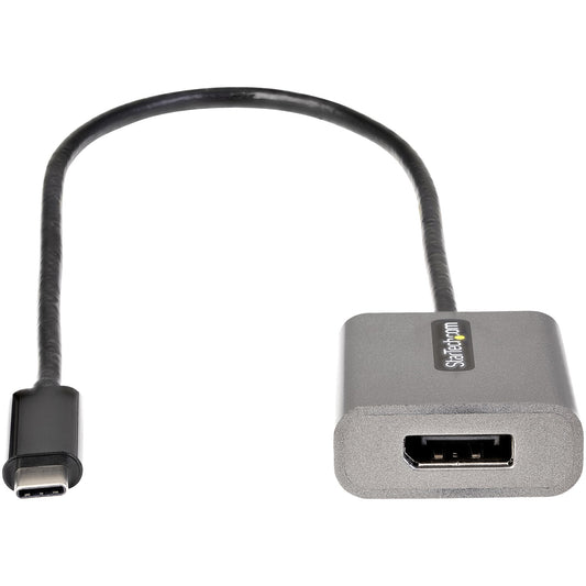 Star Tech USB C to DisplayPort Adapter - 8K/4K 60Hz USB-C to DisplayPort 1.4 Adapter Dongle - USB Type-C to DP Monitor Video Converter - Works w/Thunderbolt 3 - w/12" Long Attached Cable