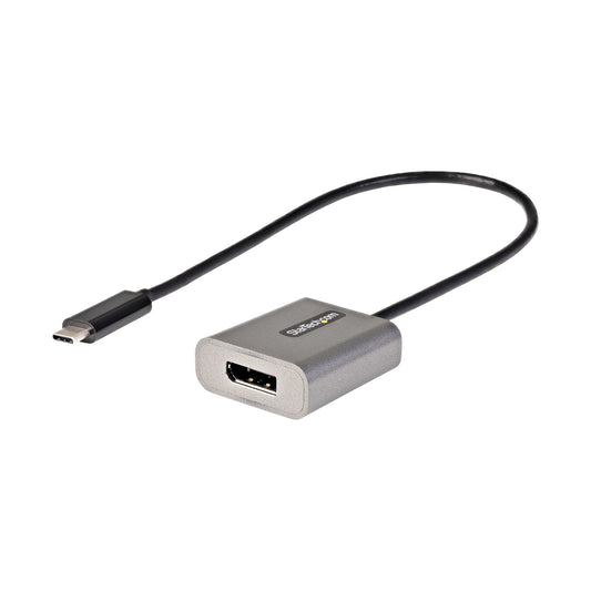 Star Tech USB C to DisplayPort Adapter - 8K/4K 60Hz USB-C to DisplayPort 1.4 Adapter Dongle - USB Type-C to DP Monitor Video Converter - Works w/Thunderbolt 3 - w/12" Long Attached Cable