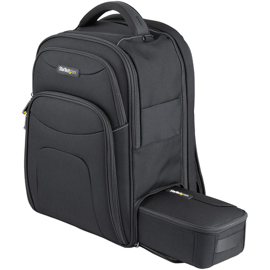 Star Tech 15.6" Laptop Backpack with Removable Accessory Organizer Case - Professional IT Tech Backpack for Work/Travel/Commute - Ergonomic Computer Bag - Durable Ballistic Nylon - Notebook/Tablet Pockets