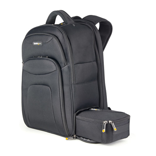 StarTech 17.3" Laptop Backpack with Removable Accessory Organizer Case - Professional IT Tech Backpack for Work/Travel/Commute - Ergonomic Computer Bag - Durable Ballistic Nylon - Notebook/Tablet Pockets