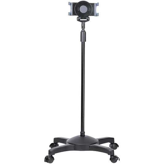 StarTech Mobile Tablet Stand with Lockable Wheels - Height Adjustable Cart - Universal Rolling Floor Stand for Tablets from 7 to 11 inch, Portable Tablet Stand w/ Detachable Tablet Holder