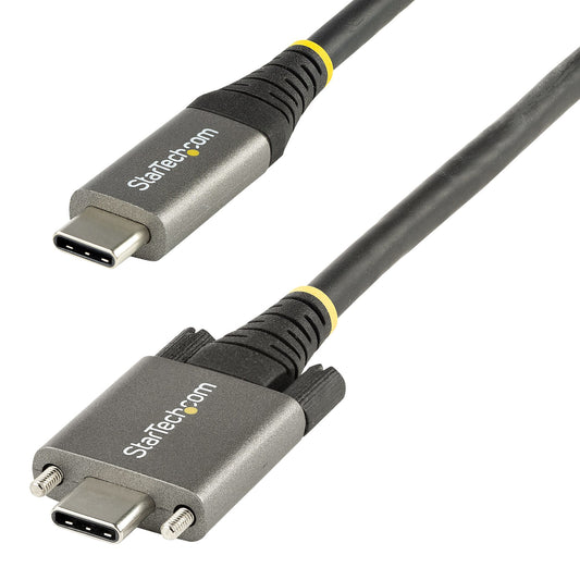 Star Tech 3ft (1m) Side Screw Locking USB C Cable 10Gbps - USB-IF Certified USB-C Cable - USB 3.1/3.2 Gen 2 Type-C Cable - 100W (5A) Power Delivery Charging, DP Alt Mode - Dual Screw Lock - USB-C Cord Charge/Sync